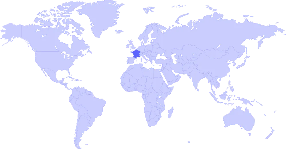 Map showing our game server locations in France